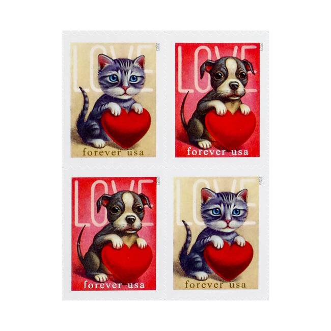 2023 First-Class Forever Stamps - Love: Kitten & Puppy - Image 2