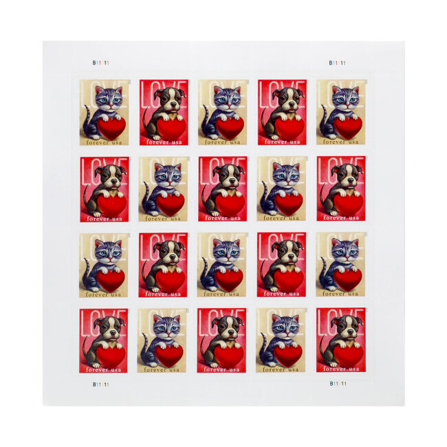 2023 First-Class Forever Stamps - Love: Kitten & Puppy - Image 3