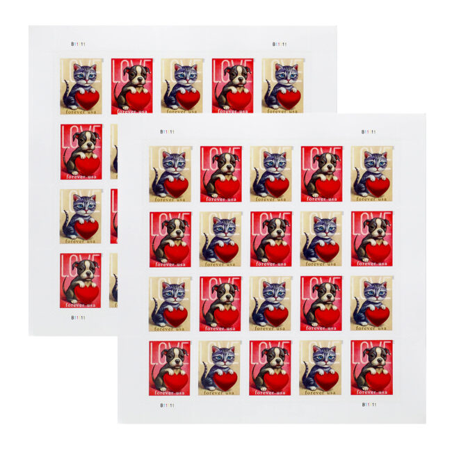 2023 First-Class Forever Stamps - Love: Kitten & Puppy - Image 4