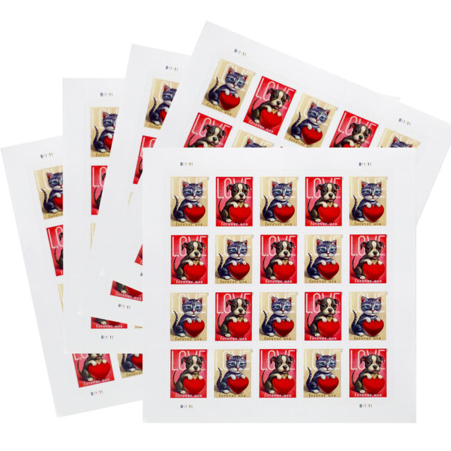 2023 First-Class Forever Stamps - Love: Kitten & Puppy - Image 5