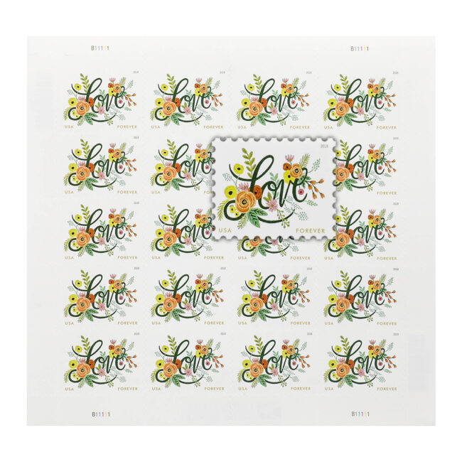 2018 US Wedding Love Flourishes Forever Postage Stamps - Image 2