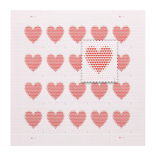 2020 US Made of Hearts Forever First-Class Postage Stamps Wedding - Image 2