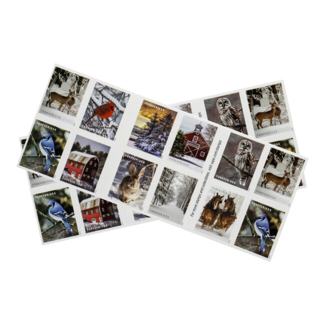 2020 US 'Winter Scenes' Forever Postage Stamps - Image 4