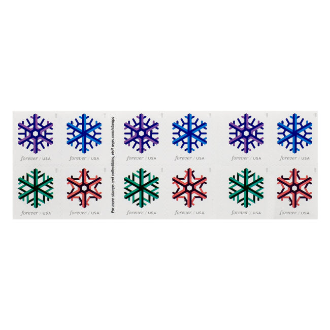 2015 US Geometric Snowflakes Forever Postage Stamps - Image 2