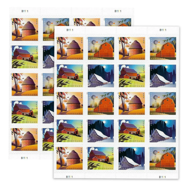 2021 First-Class Postage Barn Postcard Stamps 100pcs/Pack - Image 2
