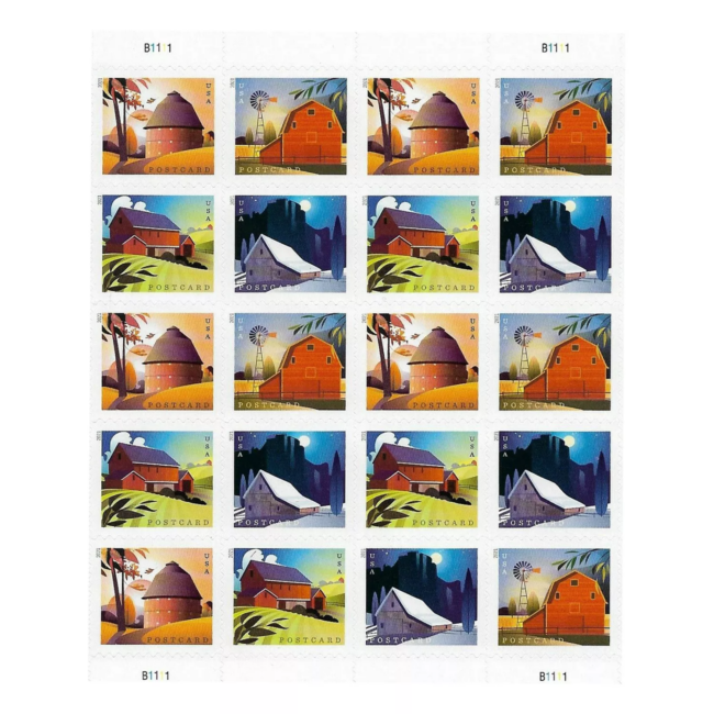 2021 First-Class Postage Barn Postcard Stamps 100pcs/Pack - Image 3